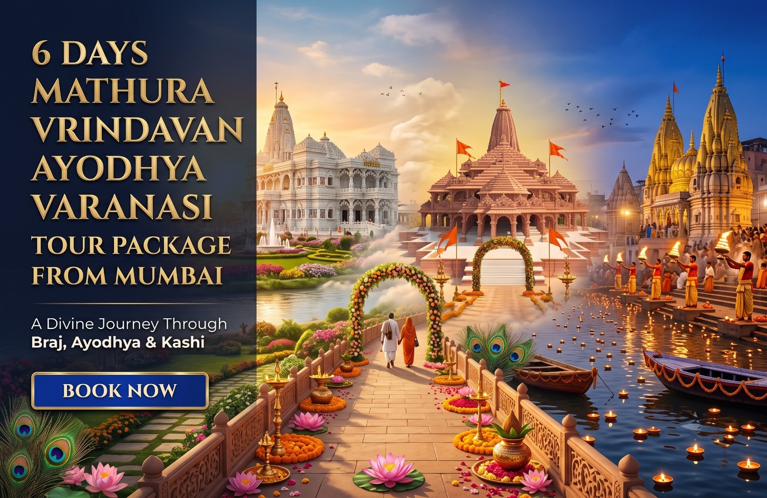 6 Days Mathura Vrindavan Ayodhya Varanasi Tour Package from Mumbai