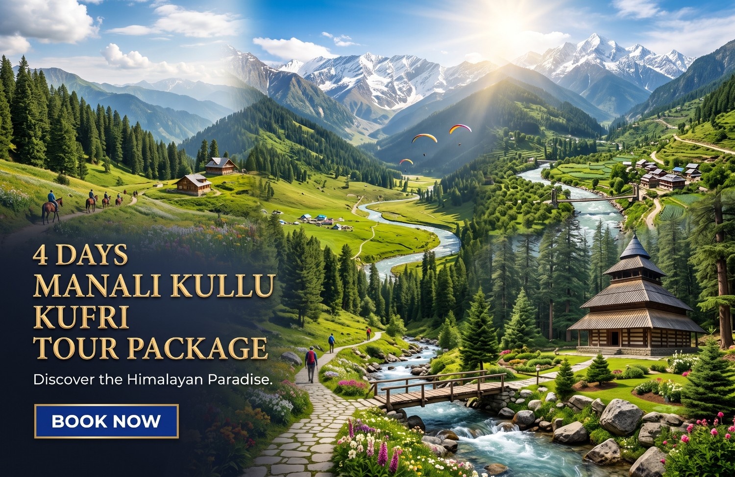 4 Days Manali Kullu Kufri Tour Package