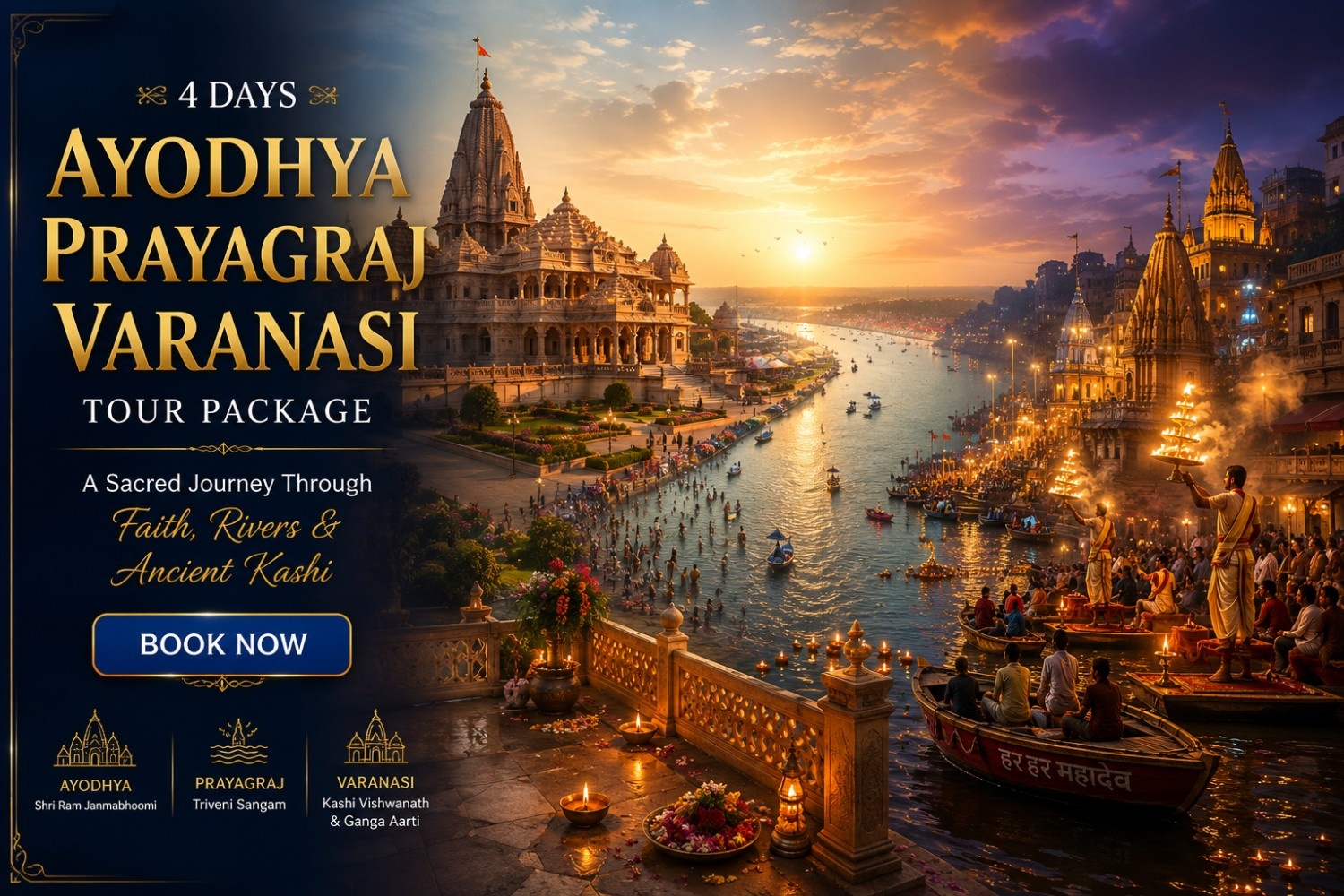 4 Days Ayodhya Prayagraj Varanasi Tour Package