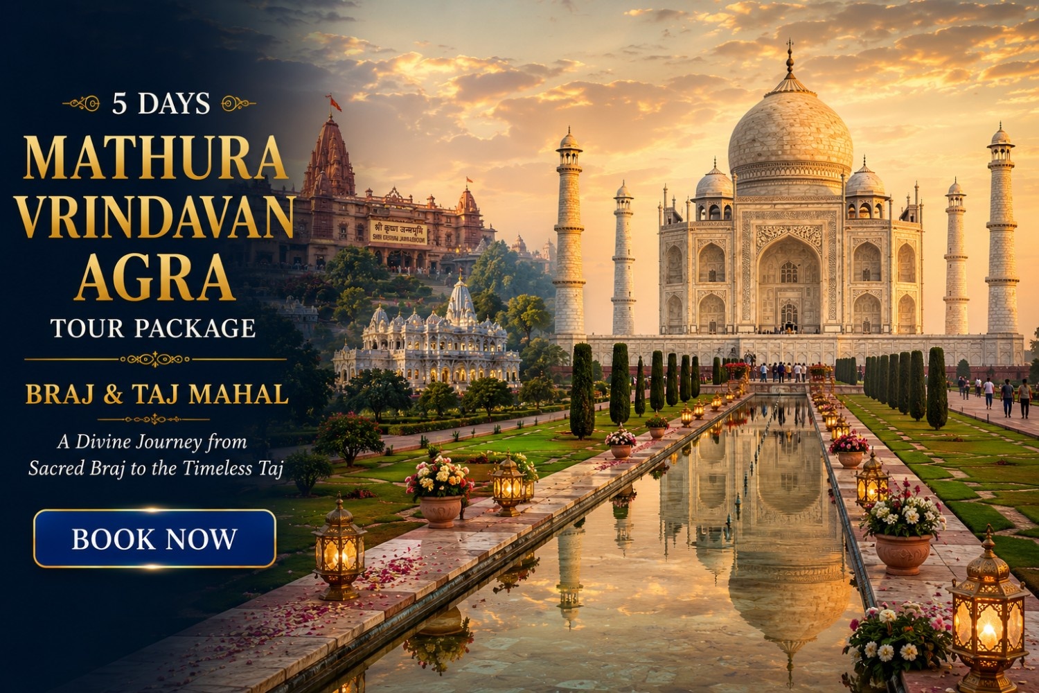 5 Days Mathura Vrindavan Agra Tour Package | Braj & Taj Mahal package hero image
