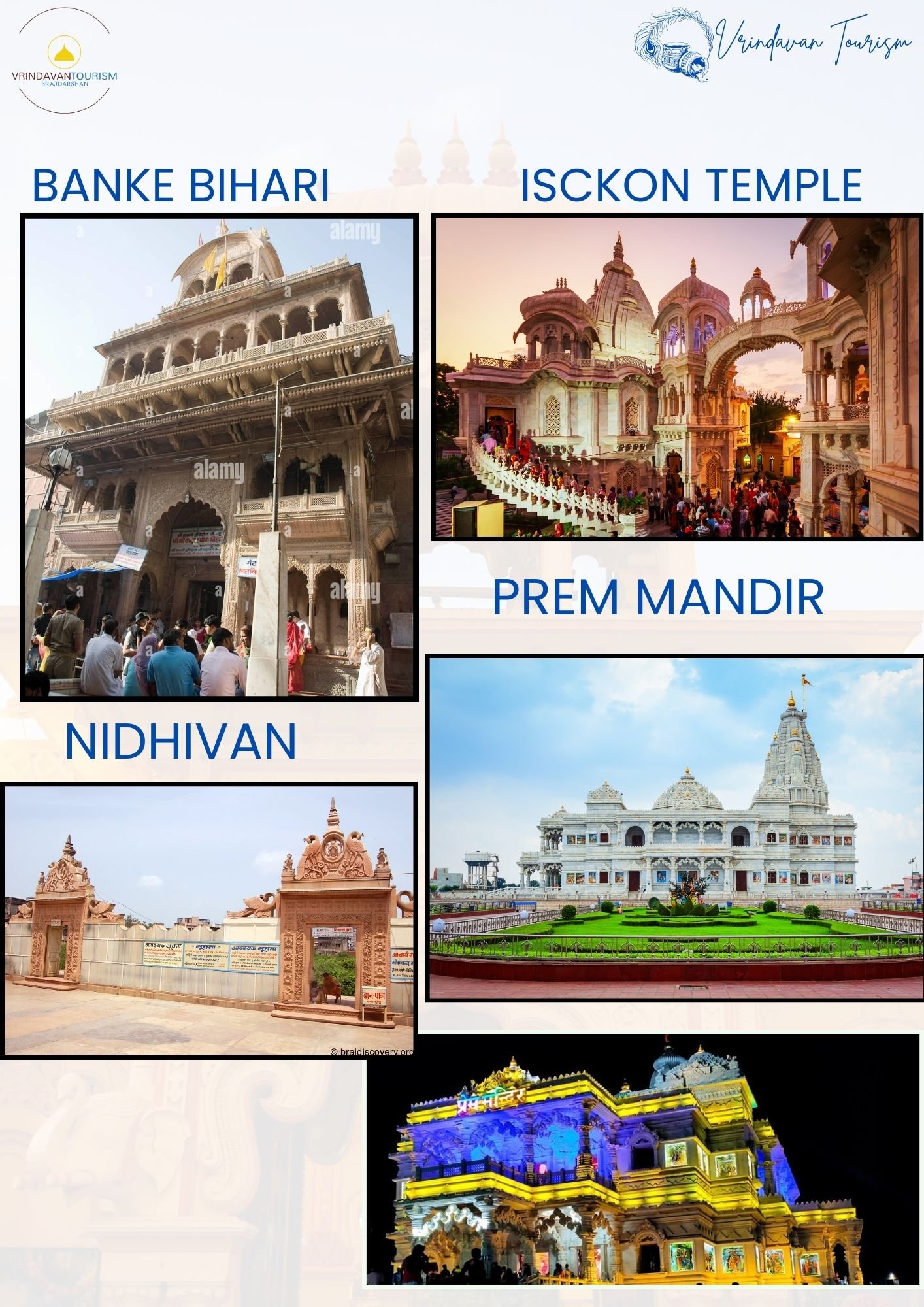 02 Day Mathura Vrindavan Tour: Timings, Temple Highlights, a